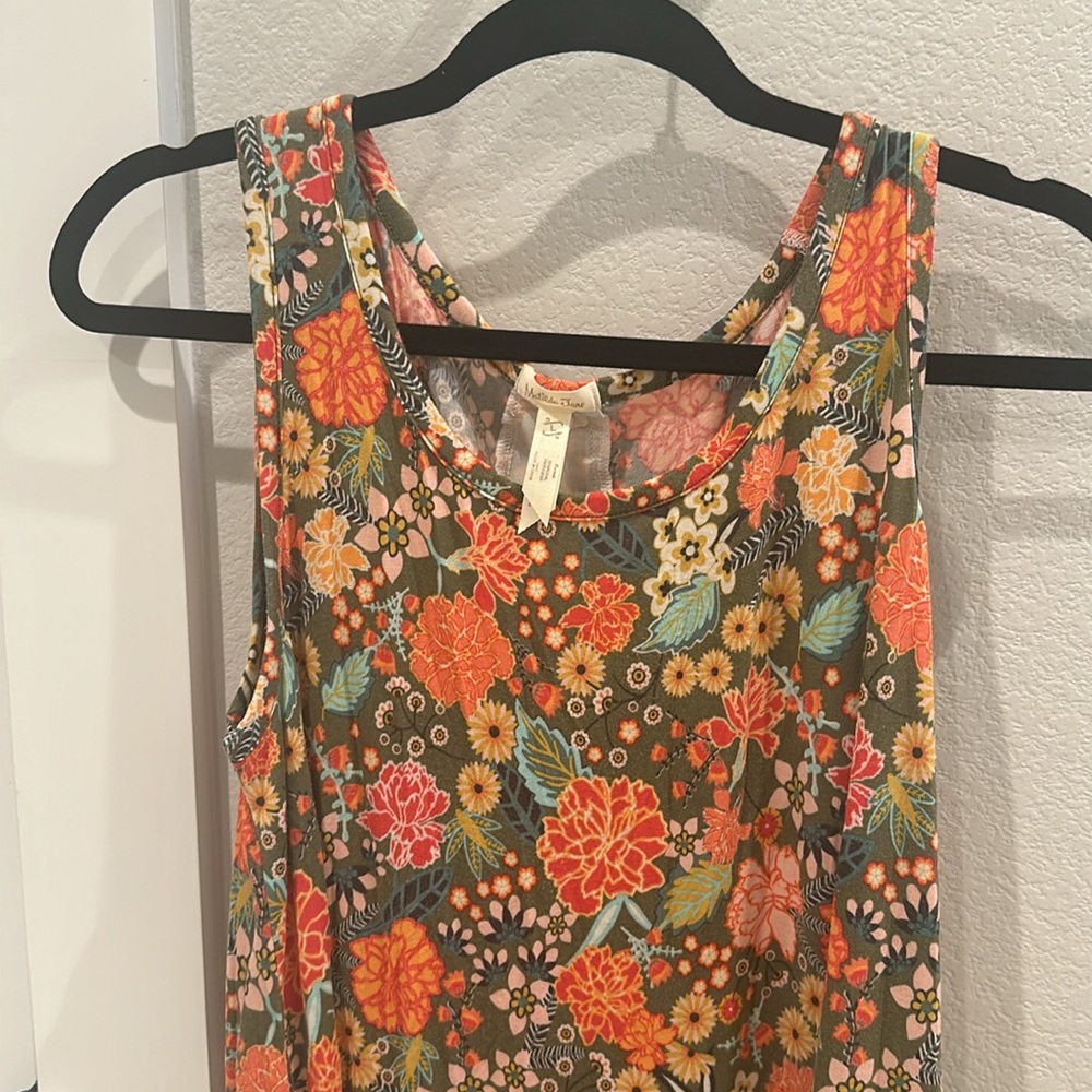 EUC Matilda Jane MJC Flower Floral Tank Top Ruffle Sleeveless - Picture 5 of 7